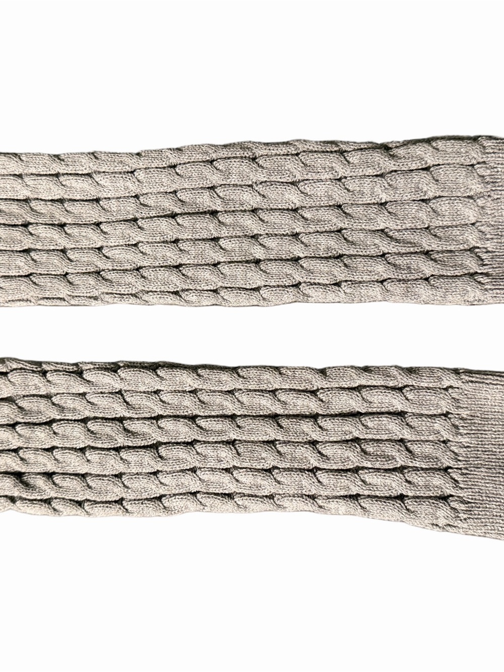 Cable Knit Arm Warmers in Light Grey